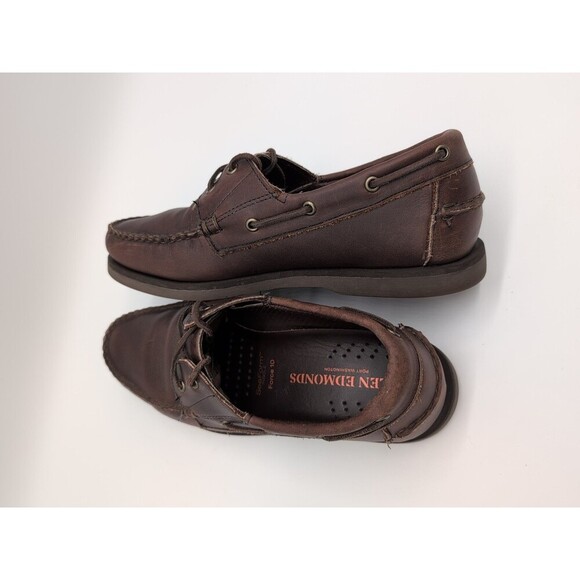 Allen Edmonds Port Washington Force 10 Brown Leather Laces Boat Shoes Mens 8.5D - Picture 6 of 10